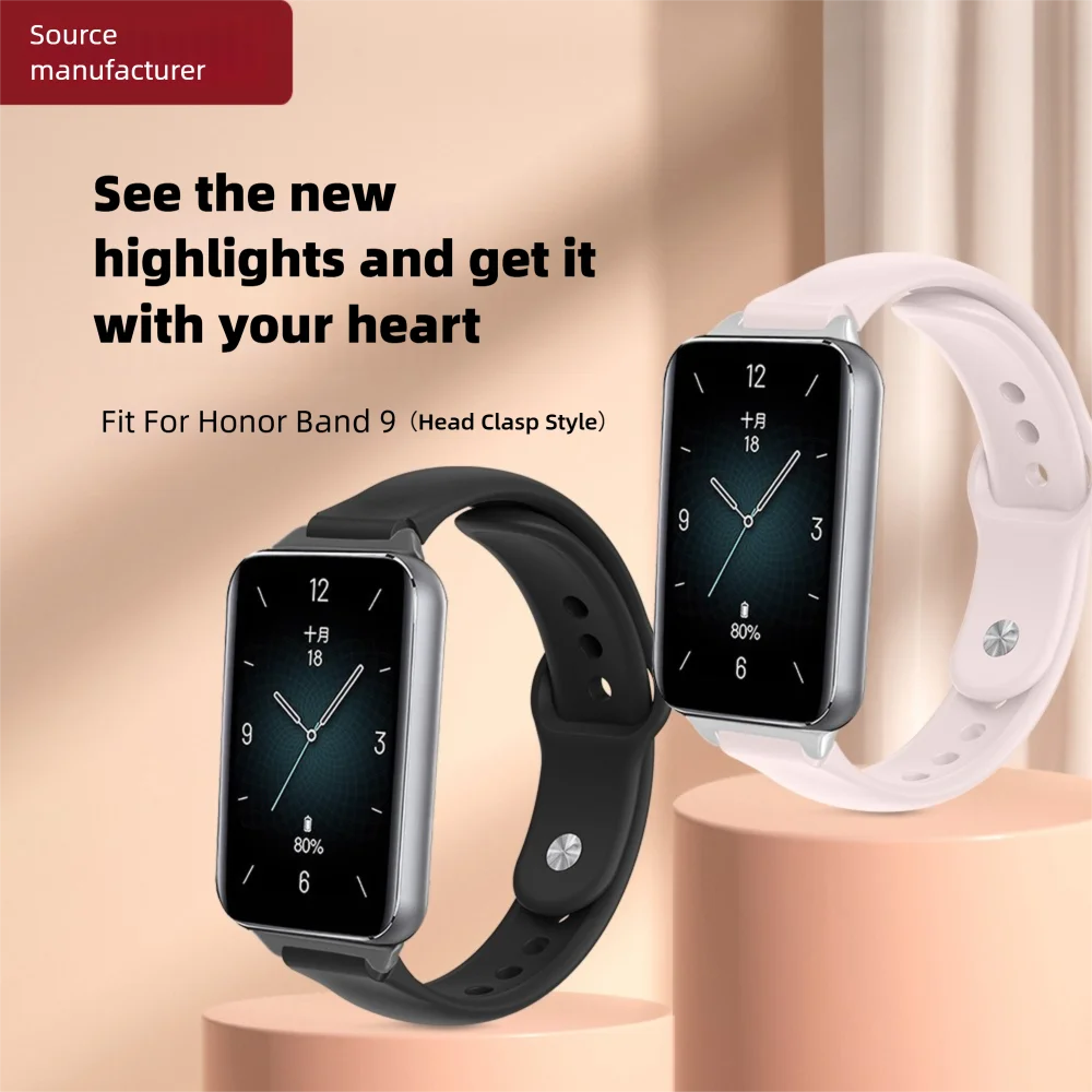 Watch Strap For Honor Band 9 Reverse-buckle Quick Release Frontier Skin-friendly Silicone Replacement Smart Watch Band Unisex