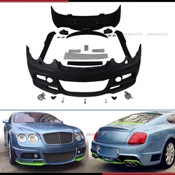For Bentley Continental GT 2004-2012 Car Front Bumper Lip Rear Spoiler Side Skirts Fiberglass Body Kit WD Style Bumpers Parts