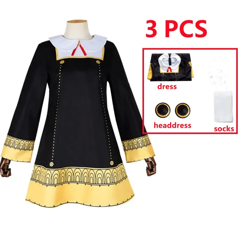 Anime Spy X Family Anya Forger Cosplay Costumes Children Halloween Ania Cosplay Uniform Wig Christmas Gift For Kid Girl Dresses