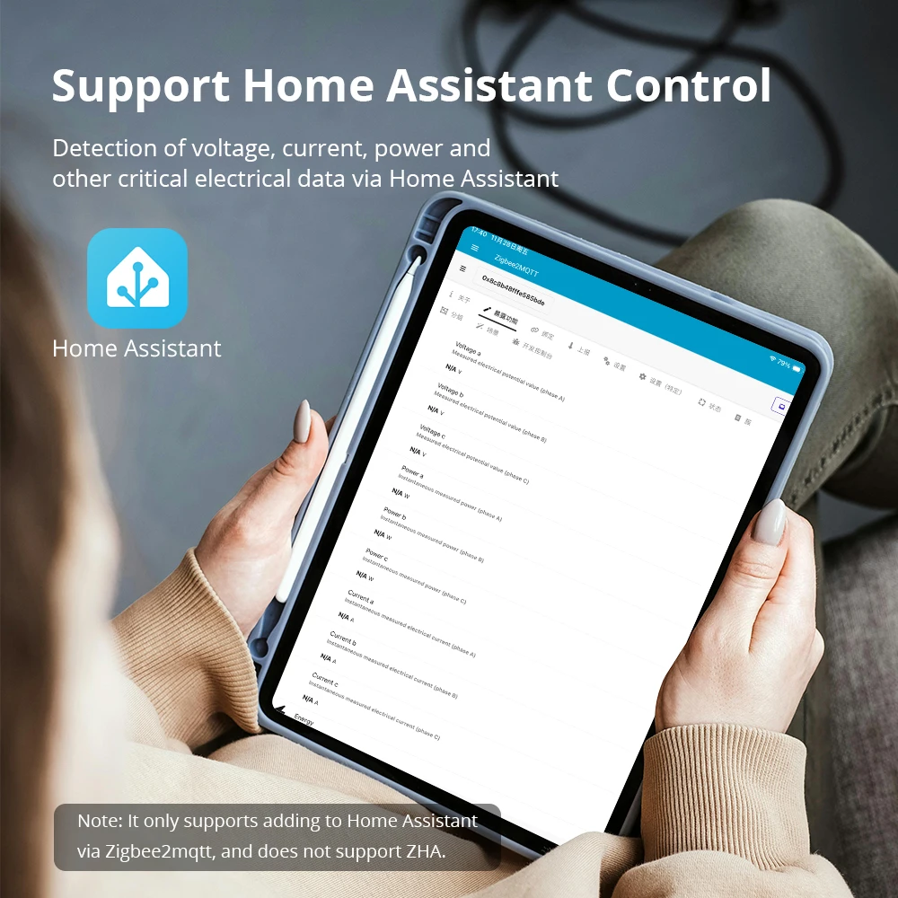 Zemismart 120A Zigbee WiFi Din-rail Energy Meter 3 Phase Power Monitor Work with Tuya Withdrawable Split-core CTs 120V 240V
