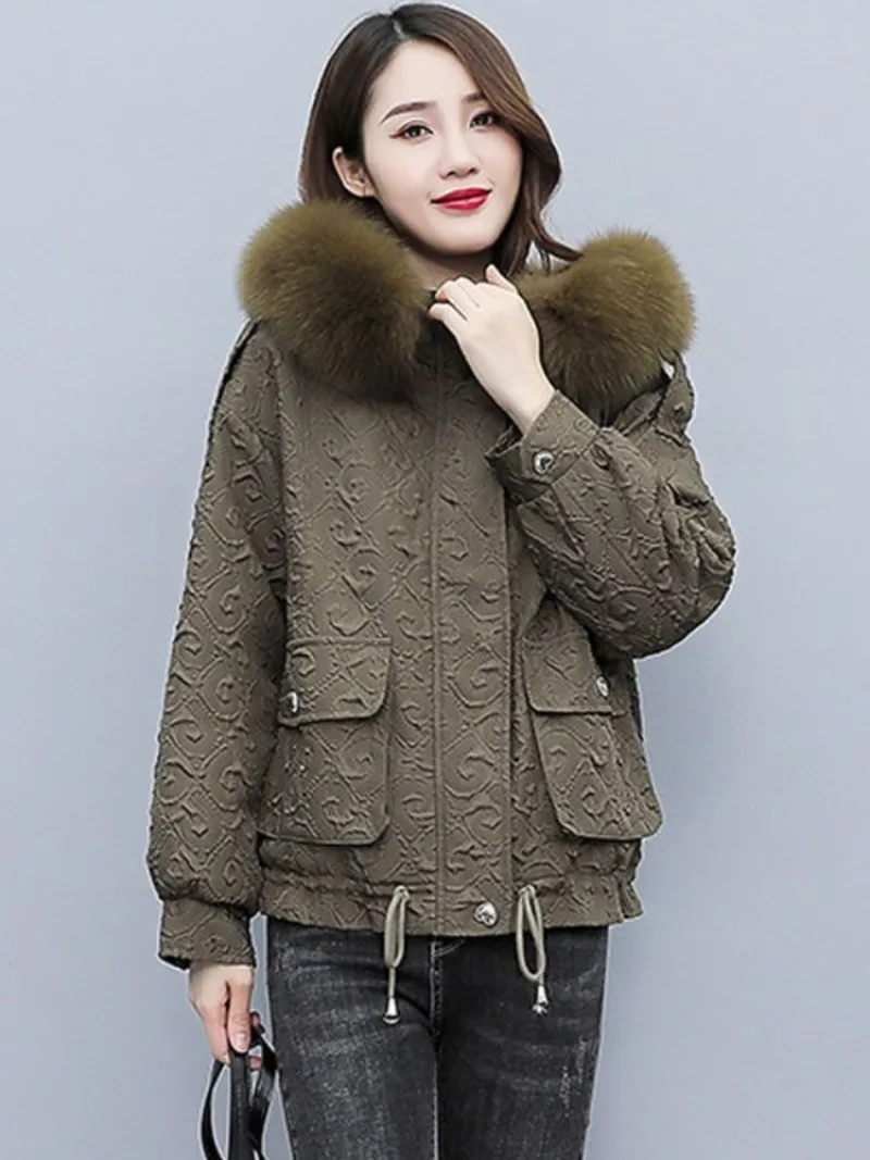 Women\'s Hooded Female Jacket Clothes New Korean Style Coats Winter Clothing Down Short Coat Parka Jackets Aesthetic Puffer Woman