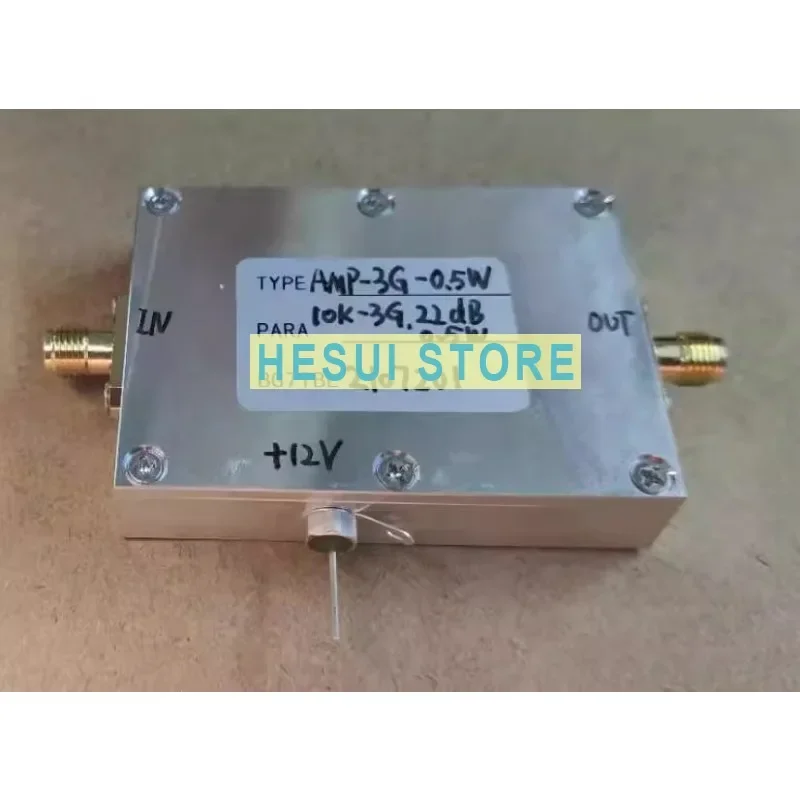 10KHz-3GHz gain 22dB 0.5W 27dBm Microwave RF  broadband power amplifier Module Board with CNC shielding case