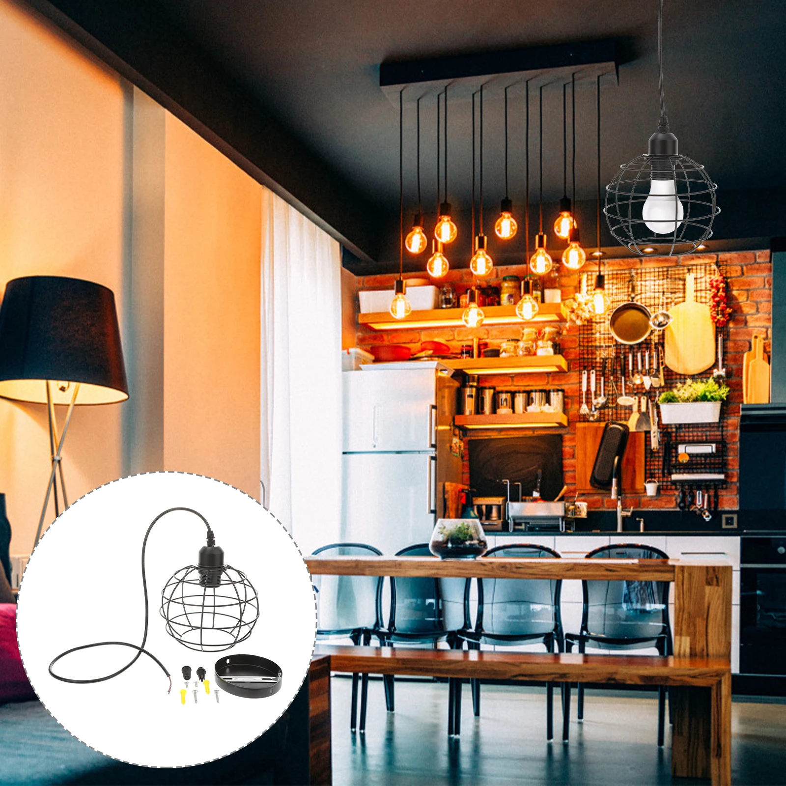 

Stylish Iron Pendant Light Durable Home Bar Shop Restaurant Party Decoration Metal Ceiling Light Fixtures Ch