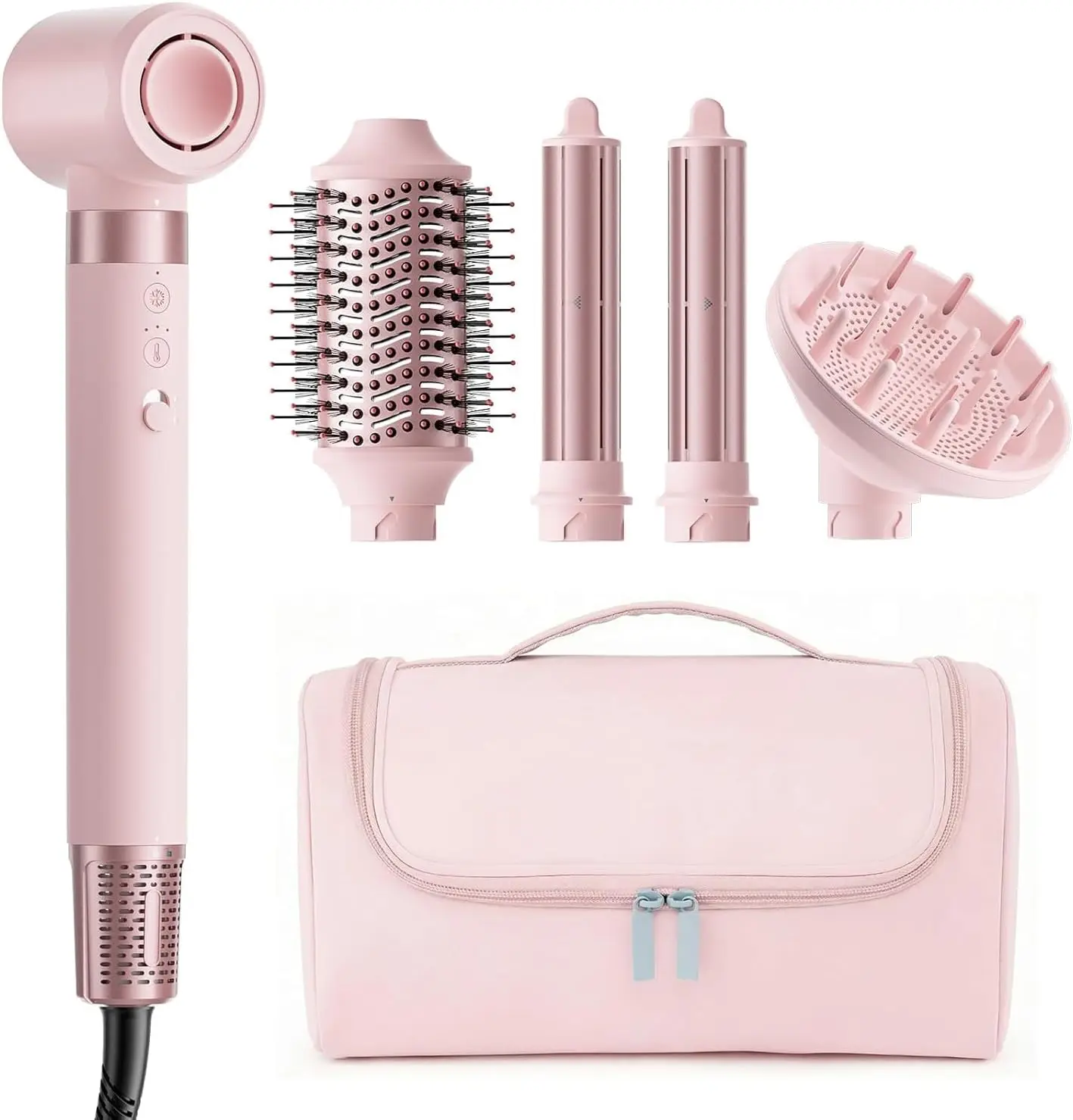 

5-in-1 Hot Air Styler: Fast Drying, Frizz-Free Hair Dryer Brush with Diffuser for Curls and Volume