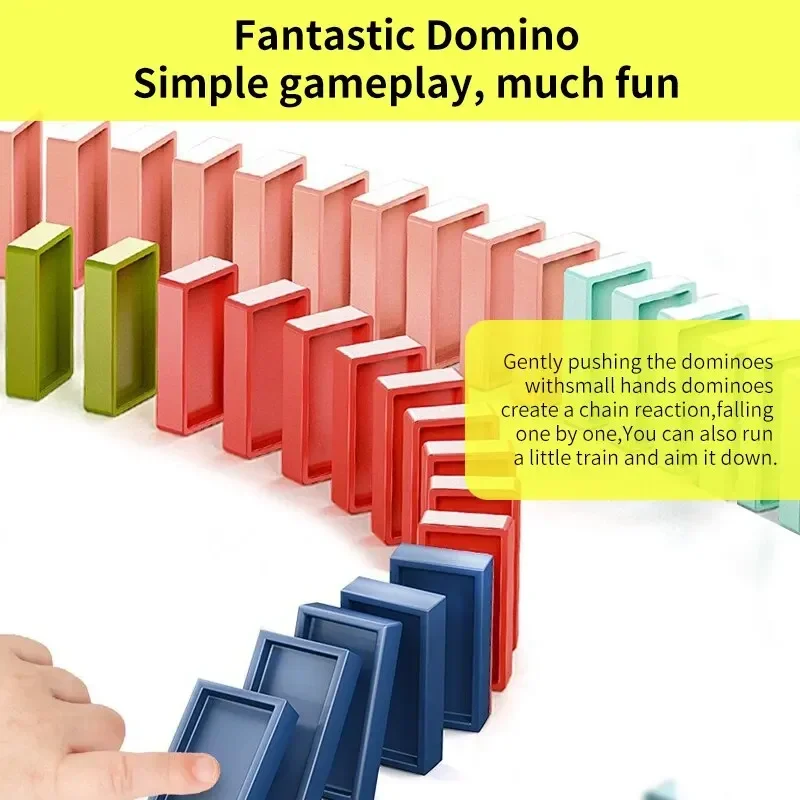 New Automatic Laying Domino Train Electric Car Brick Blocks Kits Creative Games Intelligence Educational Toys Kids Birthday Gift