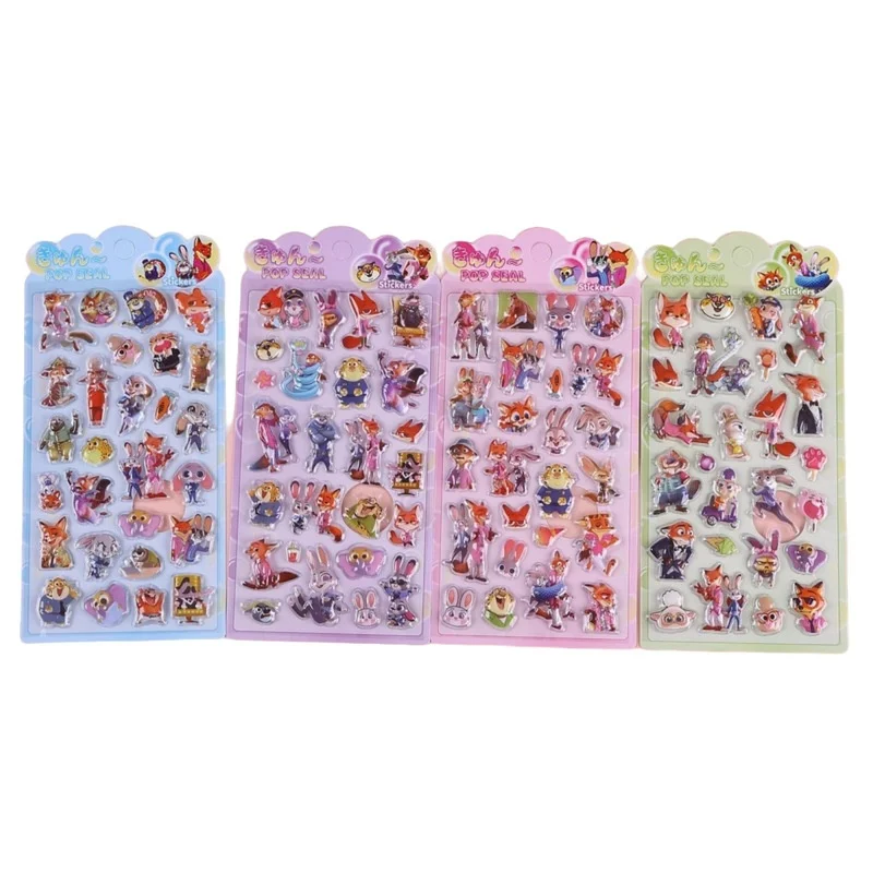 Diy louco zootopia cena 3d estereoscópico alívio diversão adesivos nick fox judy telefone caso material adesivos decorativos