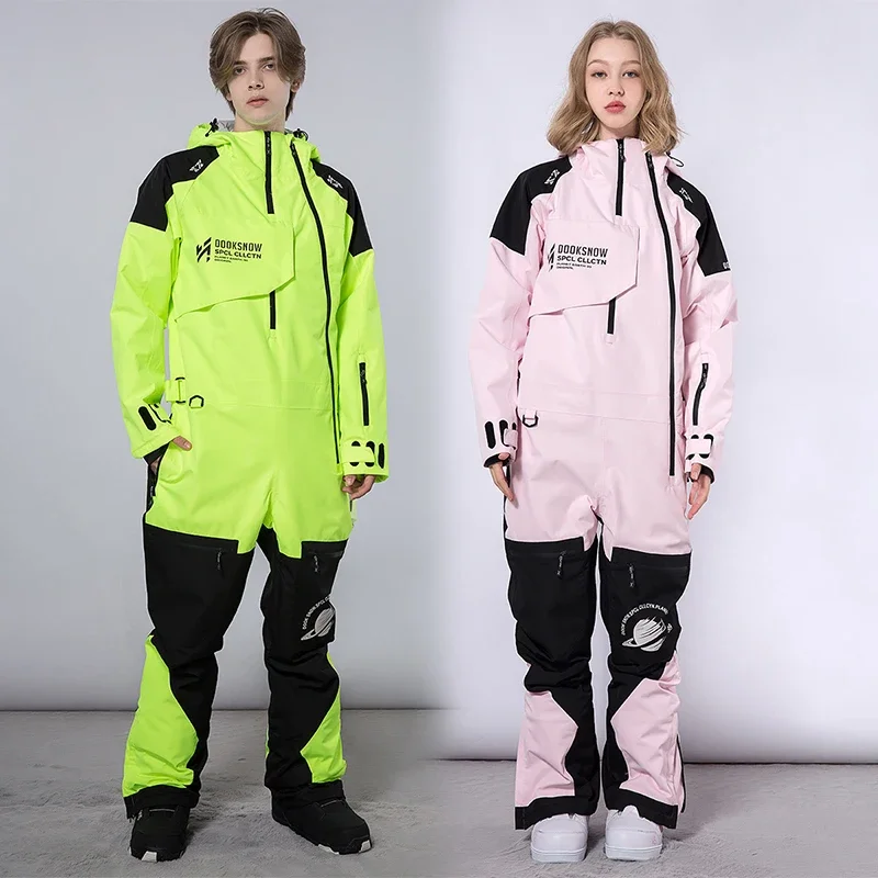 Winter Warm One Piece Women Snowsuit wiatroodporny wodoodporny kombinezon narciarski dla kobiet odzież górska nowy Outdoor Snowboard Men ogólnie