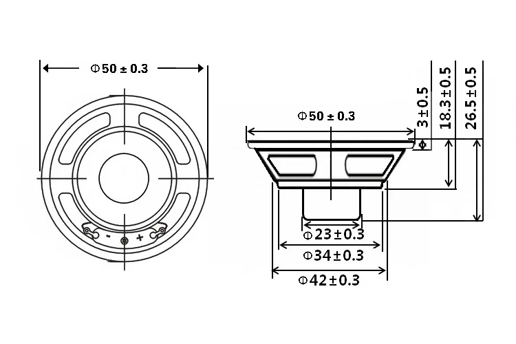 High quality Fiberglass Rubber Edge RMS Power 5W 4Ω/8Ω Optional 50mm Circular Speaker 2 Inch Neodymium Magnet Full Range Speaker