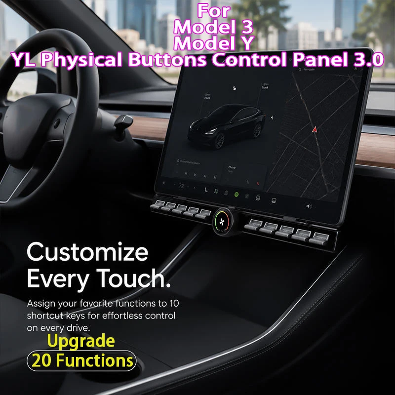 Newest 3.0 Multifunction Rotating Physical Customizable Buttons For Tesla Model 3/Y/Y L/3 Highland/Y Juniper Smart Control Knob