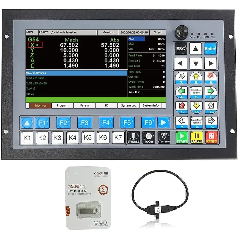 CNCTOPBAOS 5Axis DDCS Expert CNC Controll System,1000KHz Offline Stand Alone Servo/Stepper Motor Motion Control PLC Replace mach