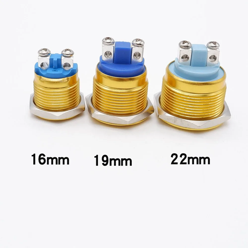 16mm 19mm 22mm Metal Button Switch Oxygen Screw Self Resetting Button Horn Doorbell NO Normal Open Switches Red Blue Green