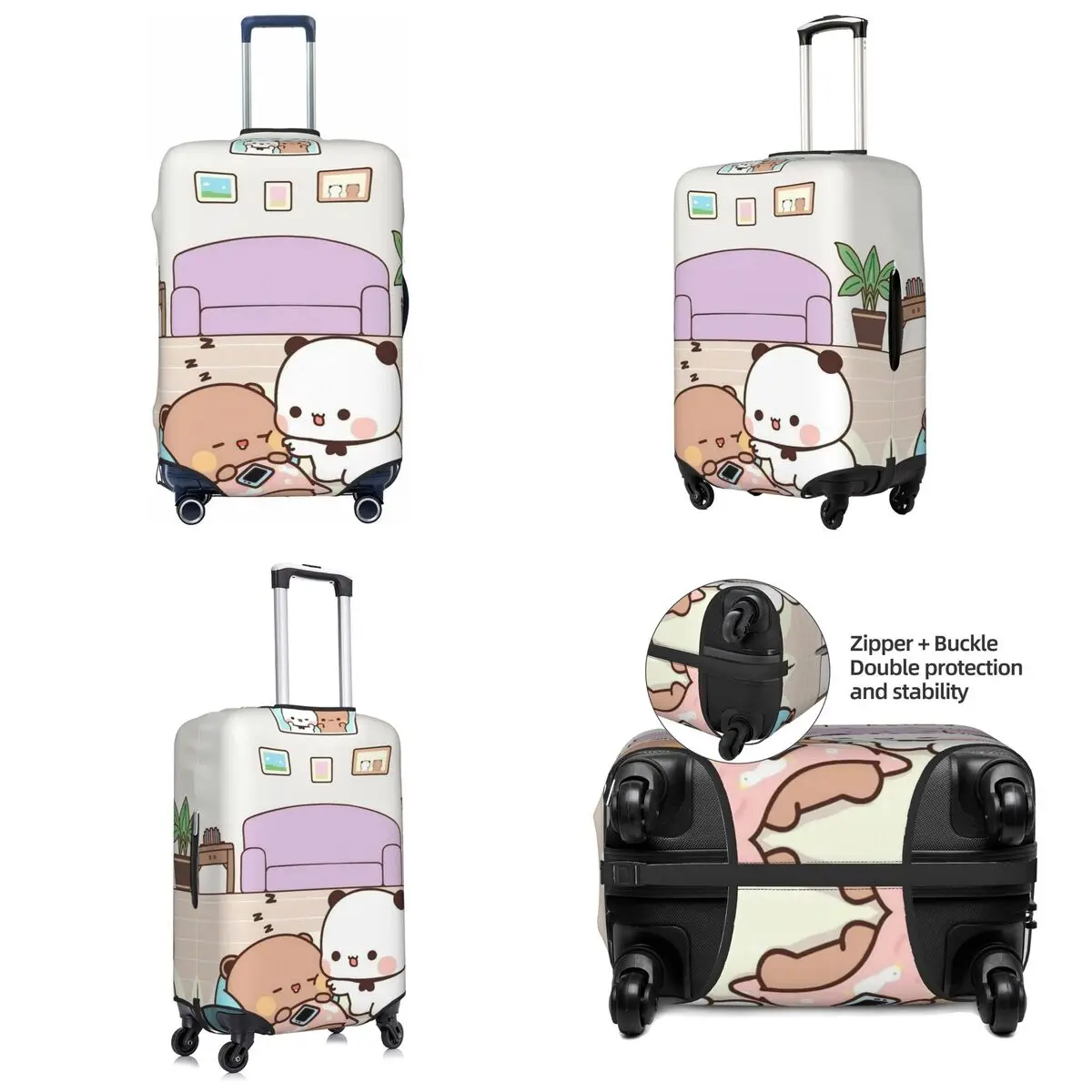 Panda Bubu Dudu Pattern Suitcase Cover Holiday Business Elastic Luggage Supplies Protection