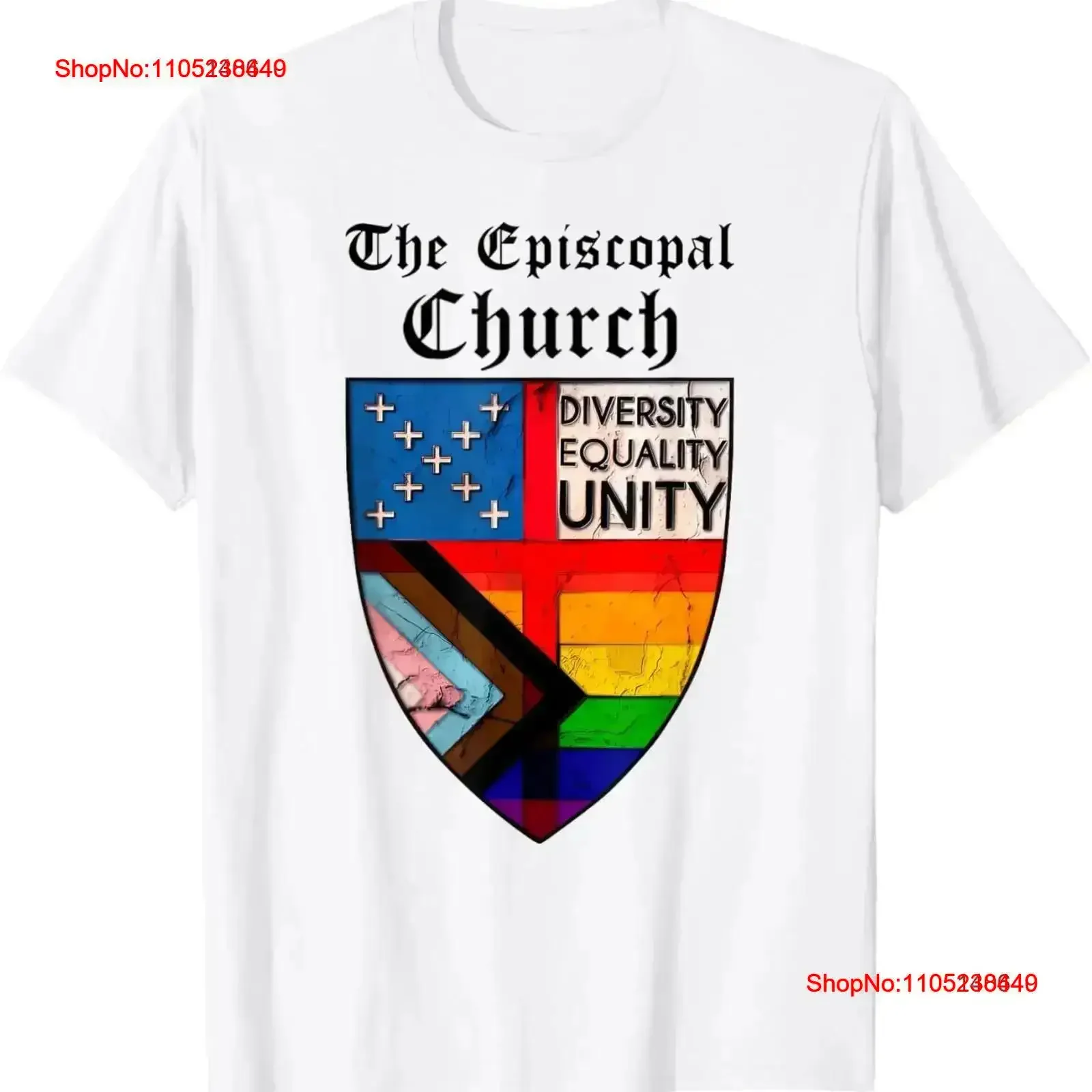 Vintage The Episcopal Church Rainbow Equality Gay Flag T Shirt Washed Versatile Stretched Comfortable Casual Slightly vintage