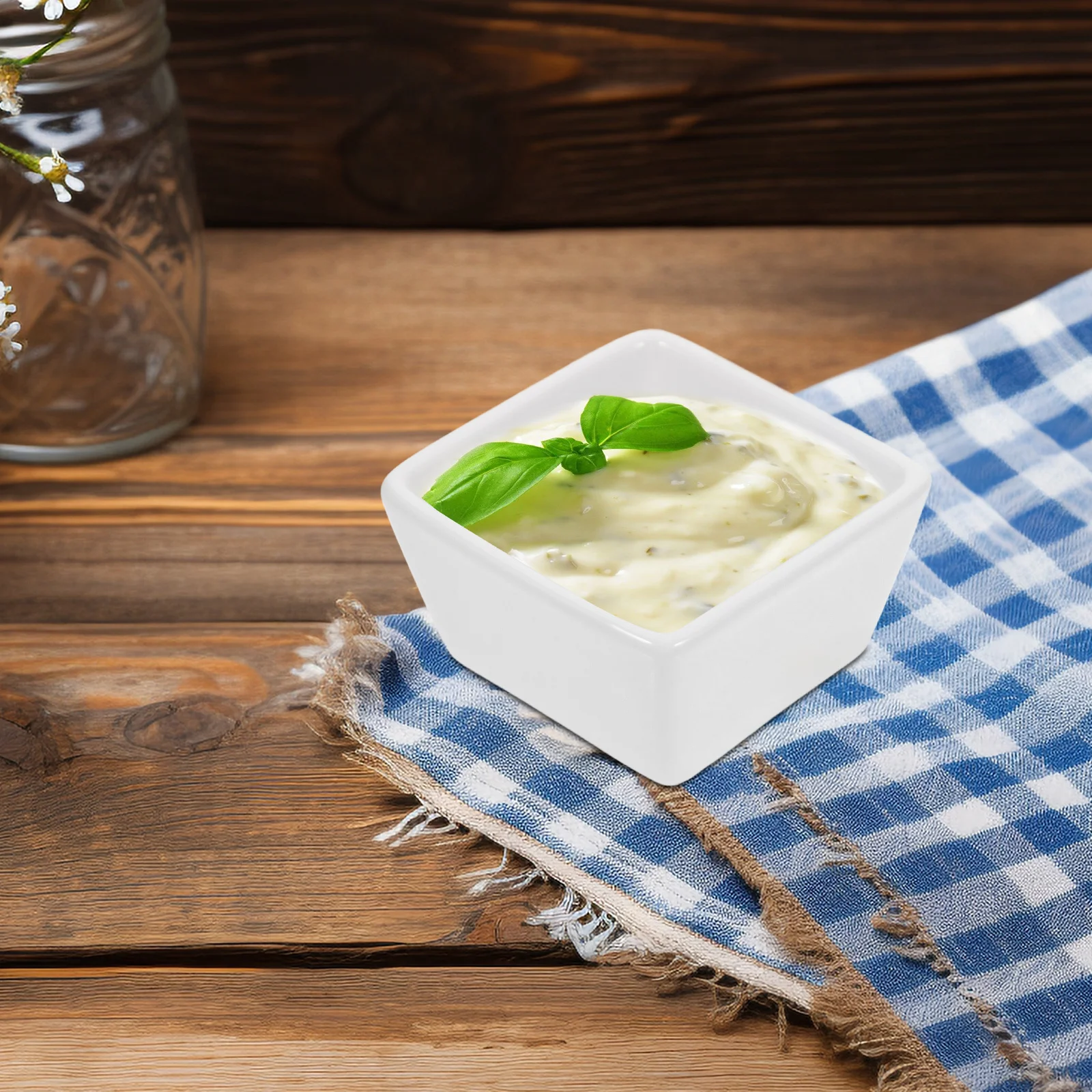 

2Pcs Ceramic Cube Candy Containers Square Storage Jars for Home Kitchen Hotel Restaurant Use Dishwasher Safe Seasoning Dessert