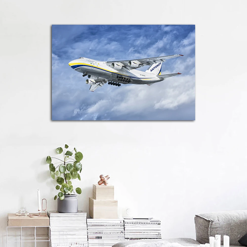 Ukraine An-124 Heavy Transport Aircraft Wall Art Canvas Painting Airplane Pictures For Living Room Home Decor Frameless Poster
