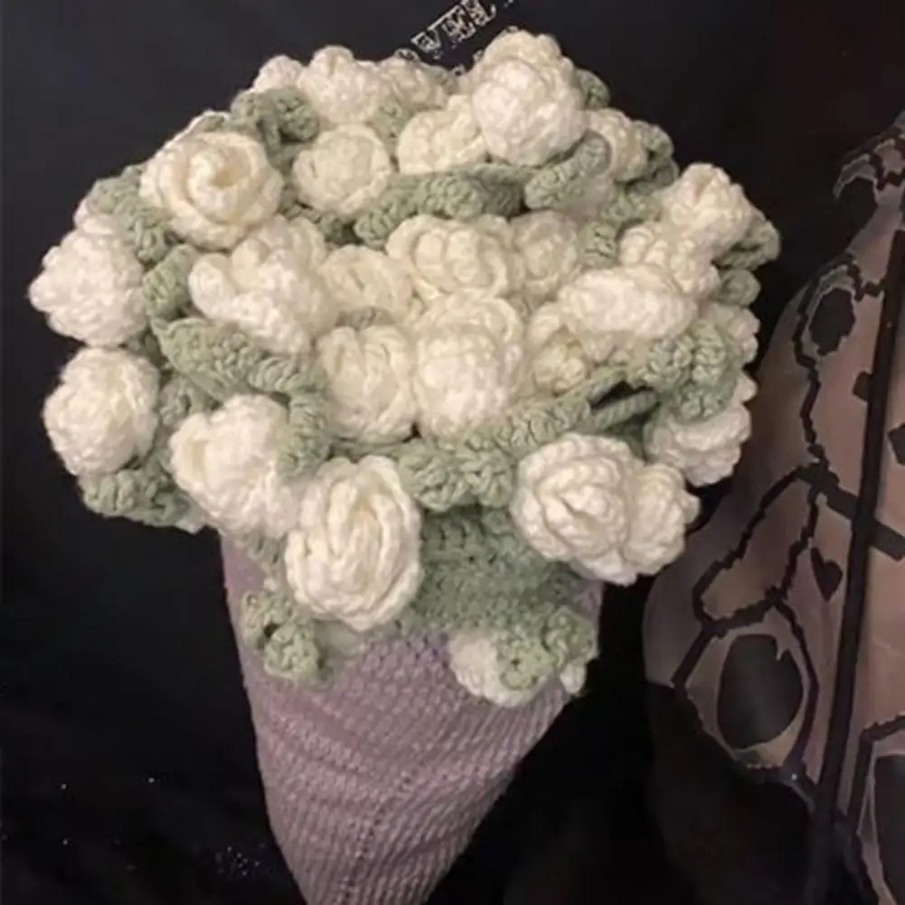 Stylish Flower Design Blanket Bouquet Blanket Crocheting Kit Diy Floral Craft Set Handmade Flowers Blanket Gift for Couch Sofa