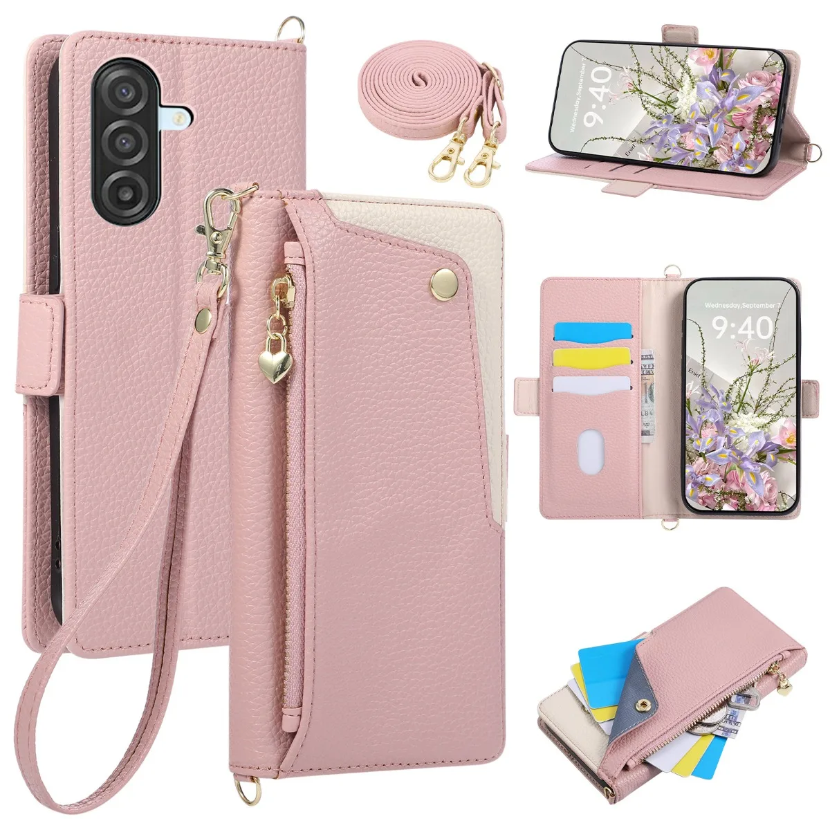 Crossbody Wallet Phone Case for Samsung Galaxy A57 A37 A27 A17 A07 A56 A36 A26 A16 A06 A55 A35 A15 A25 A05 A54 A34 Leather Cover