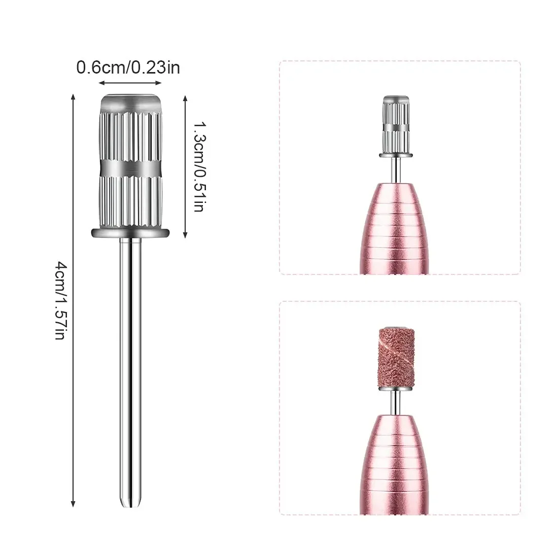 Mandril Prego Brocas Set, Lixar Band Shaft, Manicure para Arquivo de Broca Elétrica, 3 in, 32 in, 10 PCs