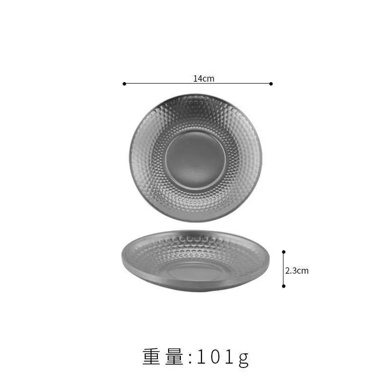 Hammer 304 stainless steel disc Commercial barbecue shop Golden shallow plate Snack dessert cake plate