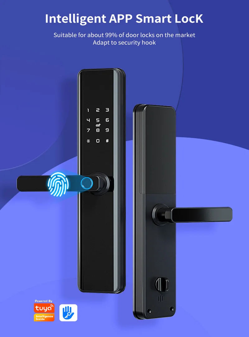 TTLock Smart Fingerprint Door Lock, Wi-Fi App, BLE Unlock, Biométrico Inteligente, Fechadura Eletrônica, Segurança