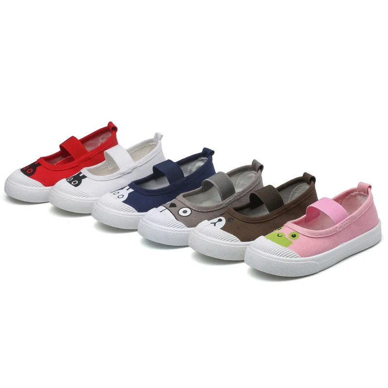 New Spring Autumn Children Casual Shoes for Boys Girls Candy Color Animals Canvas Sneakers for Kids Fashion Soft Bottom Flats