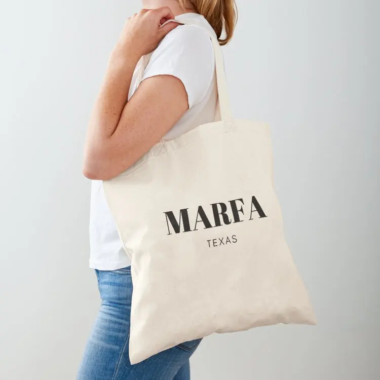 Marfa Texas in Black Tote Bag reusable grocery bags hand bag ladies large tote bag