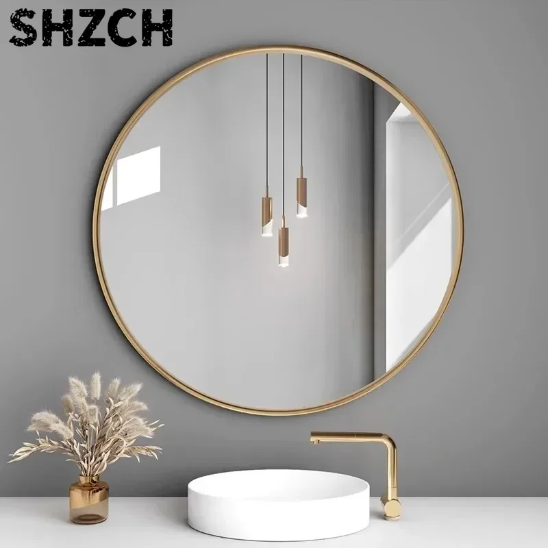 Tempered Glass Mirror  Fog-Free HD Vanity Reflector Waterproof Round Mirror for Sinks  Wall-Mounted Mirror for Bathrooms