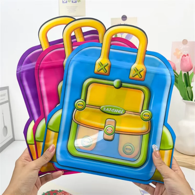 

100PCS Kids Snack Schoolbag Cartoon bag- Portable Stand-Up Cartoon Bags for School, Travel, Candy, Biscuits & Toy Storage