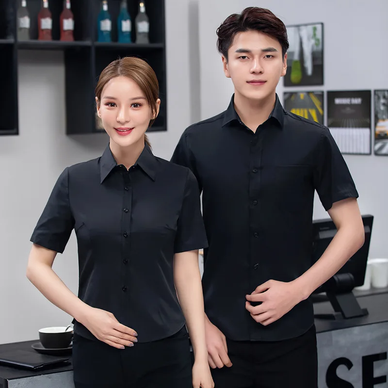 ホテルファーストフードレストラン作業服半袖ケーキショップカフェミルクティーショップレストランケータリングウェイター夏の制服