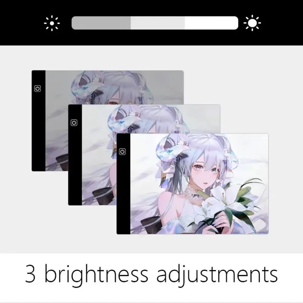 3 Level Dimmable LED Copy Board Light Tracing Box A4/A5 Eye Protection Drawing Copy Pad Adjustable Light Notepad