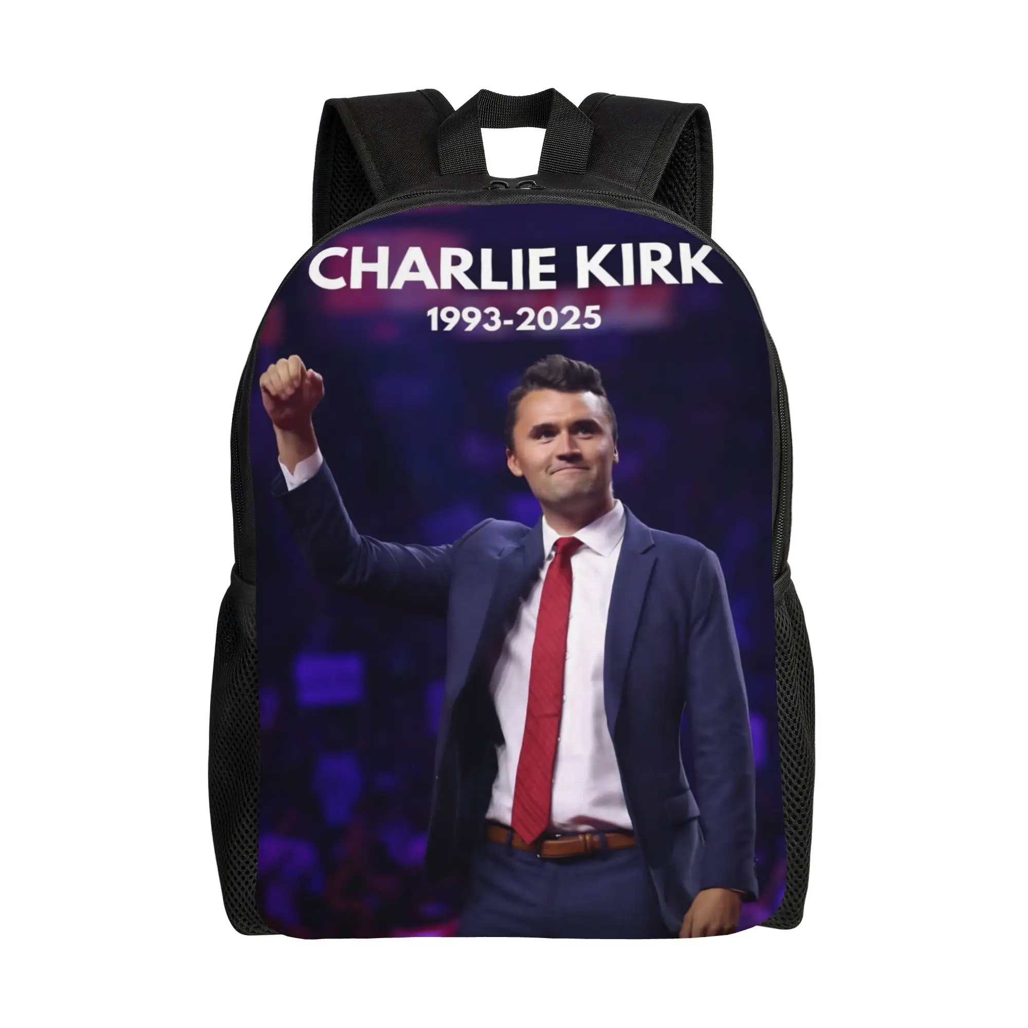 

Классический рюкзак RIP Charlie Kirk Memorial для школы, работы и активного отдыха, рюкзак для мужчин и женщин, сумка для ноутбука, сумка через плечо, символизирующая свободу и патриотизм.
