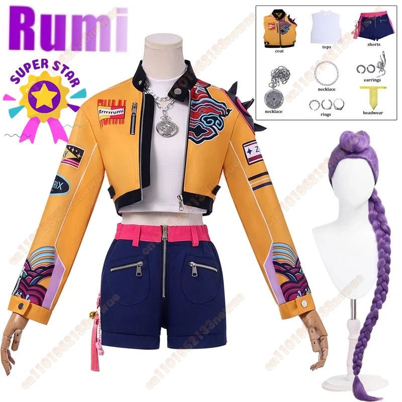 

NEW high-quality High discount KPop Rumi Cosplay Costume Wig Women Girls Halloween Carnival Comic-con Party Role Playing Outfits