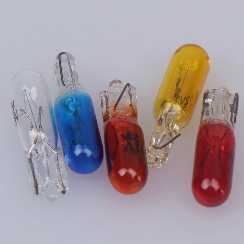 Blue/red/amber/yellow 10pcs T5 1.2w car halogen lamp instrument lights Dashboard bulb auto interior light Car Styling