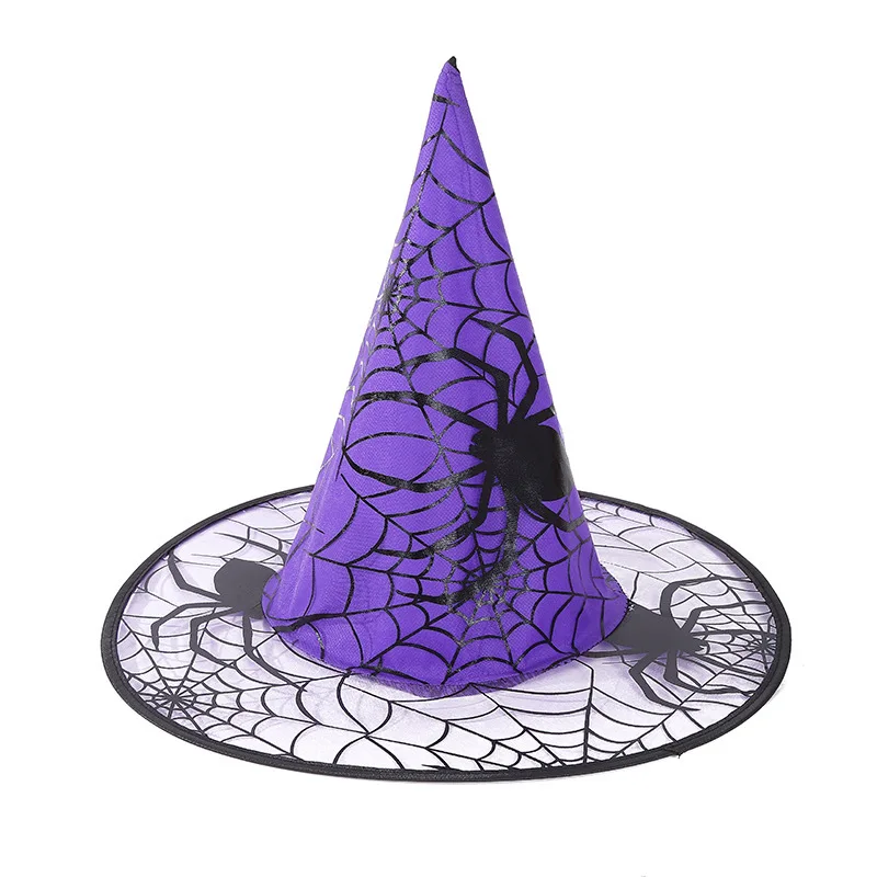 Cappello da strega, Forniture per decorazioni di Halloween, Cappello da strega per bambini e adulti, Abito da ballo, Cappello da mago in rete magica per la festa