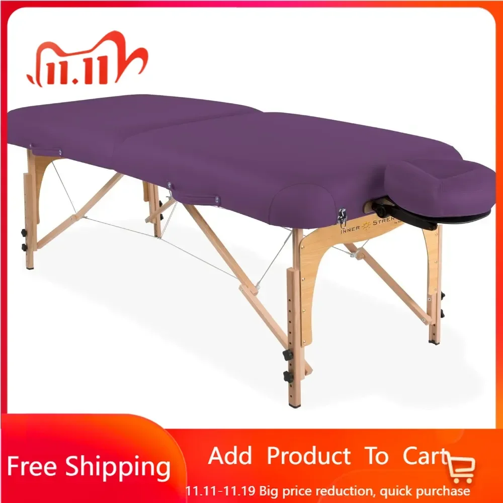 Portable Massage Table Package E2 - Full Reiki Massage Table Incl. Deluxe Adjustable Face Cradle, Pillow & Carry