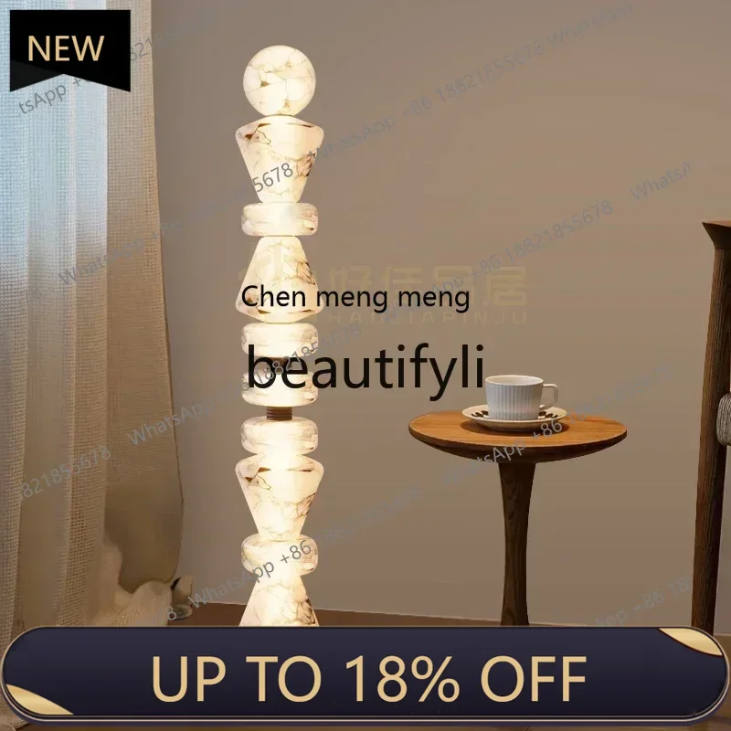 

P178 Simple light luxury marble floor decoration living room sofa next to bedroom advanced atmosphere decoration