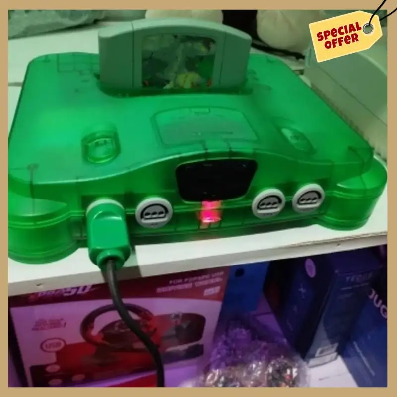 Nintendo 64 N64 용 보관 케이스 운반, 반투명 레트로 비디오 게임 콘솔 케이스 교체 쉘, 반투명 내구성 녹색