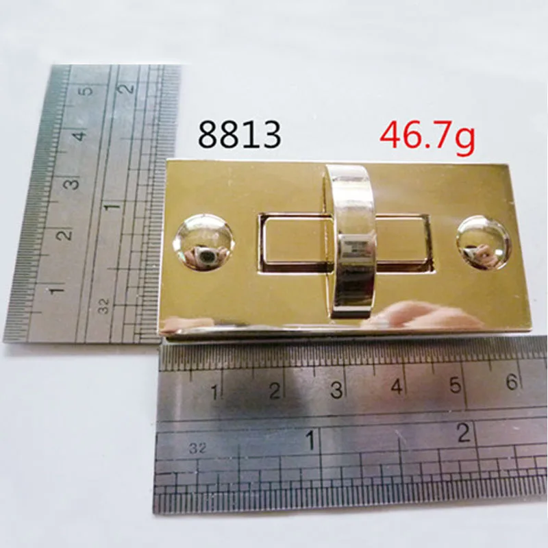 10pcs big version rectangular light gold turn lock fashion hardware bag accessory lock for briefcase