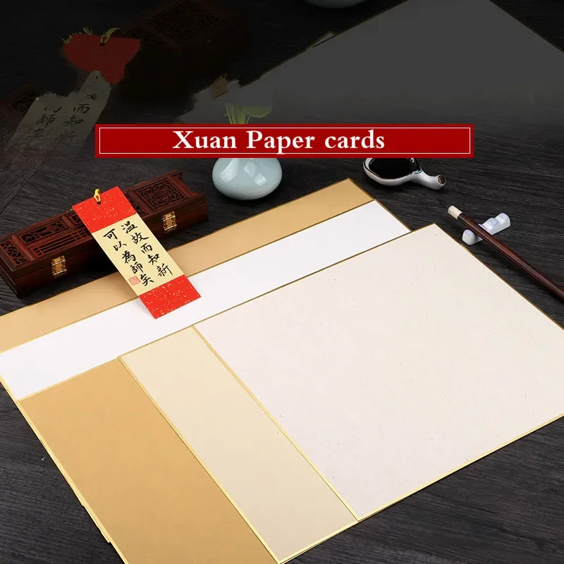 Xuan Paper Card Colorful Calligraphy Creation Watercolor Painting Mounting Paper Cards Carta Di Riso 10 Sheets Raw Xuan Paper