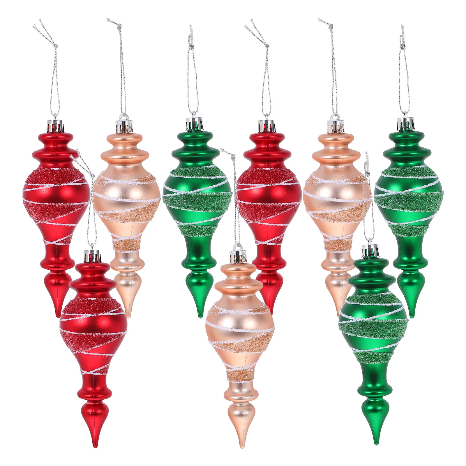 

9pcs Christmas Tree Decoration Ornaments Festive Tapered Hanging Pendants For Holiday Party Decor Xmas Tree Ornament Set,