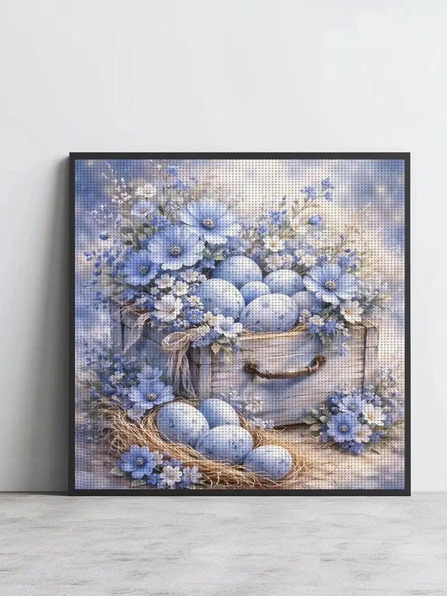 1 Stück 50X50CM/19,7 Zoll Blumenmotiv Kreuzstich-Set DIY-Set 11CT/14CT DIY Stickerei-Set DIY Kreuzstich-Set als Geschenk – Detail 1