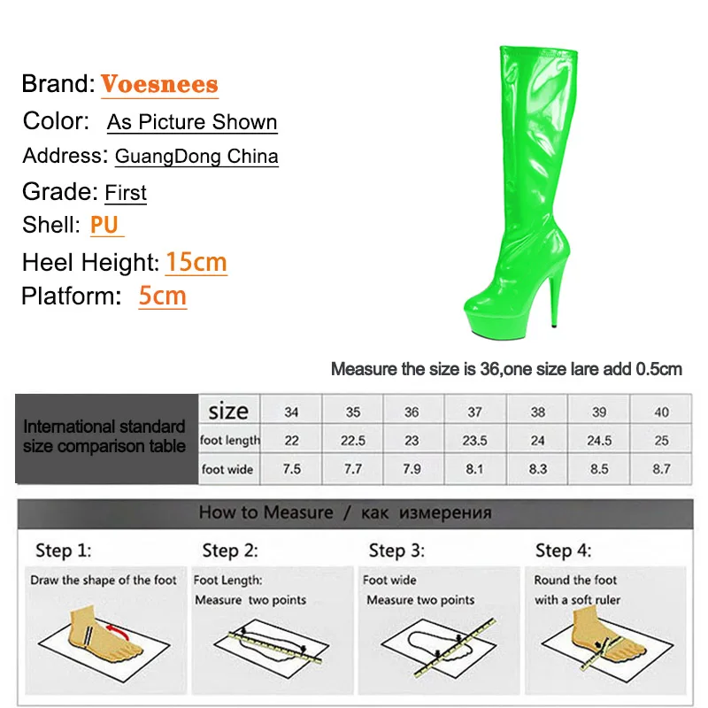 Fashion Pop Candy Color Mid-Calf Boots Side Zipper Waterproof Platform Stiletto Pumps Spring And Autumn Pole Dance Shoes Women