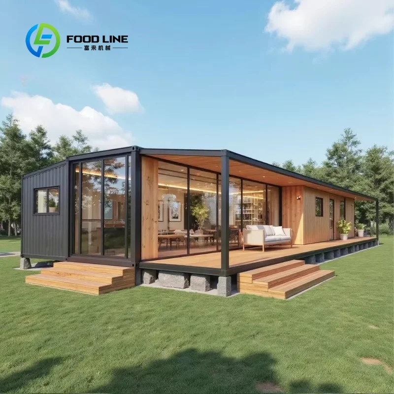 Pre‑made Expandable Modular Tiny Residence, Folding Flat‑pack Shipping Container Luxury Mobile Cabin With Three Sleeping Rooms