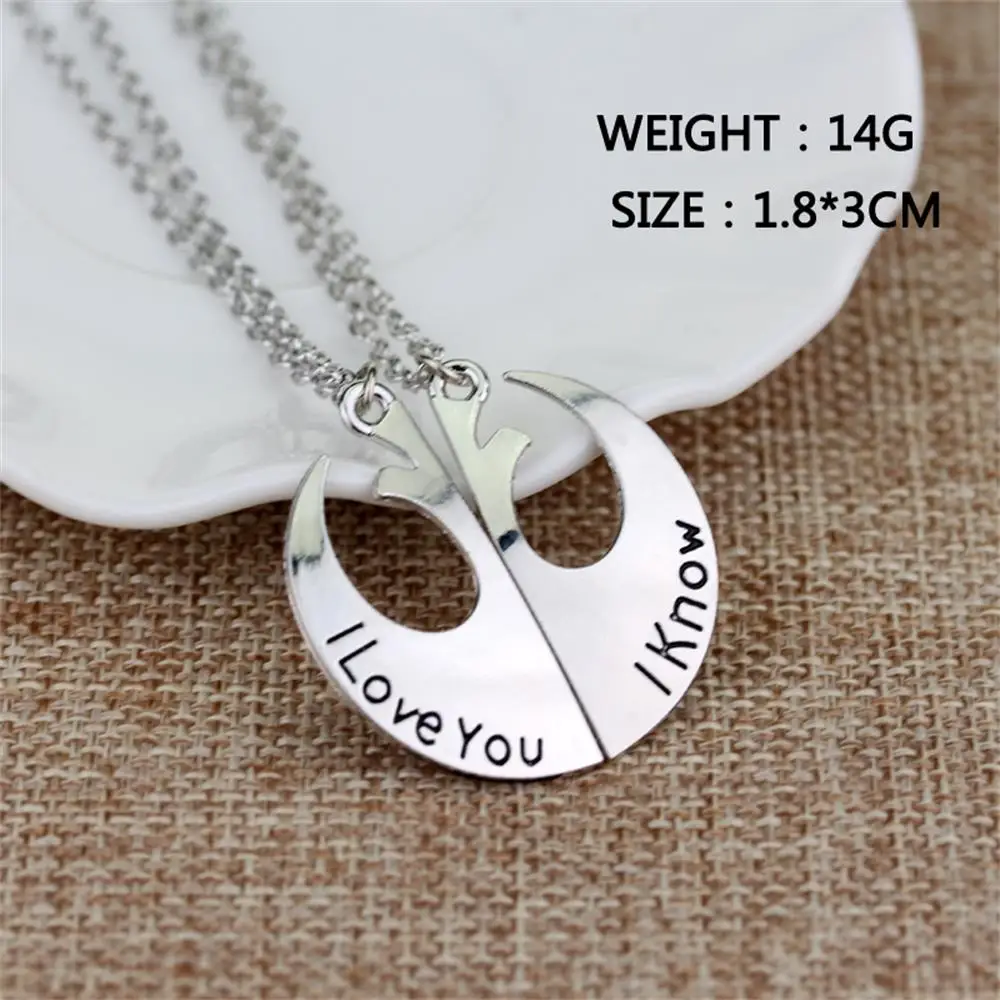 Star Wars Necklace Letter Love New Republic Magnetic Attraction Metal Pendant Neck Chain Collar for Lovers Jewelry Decoration