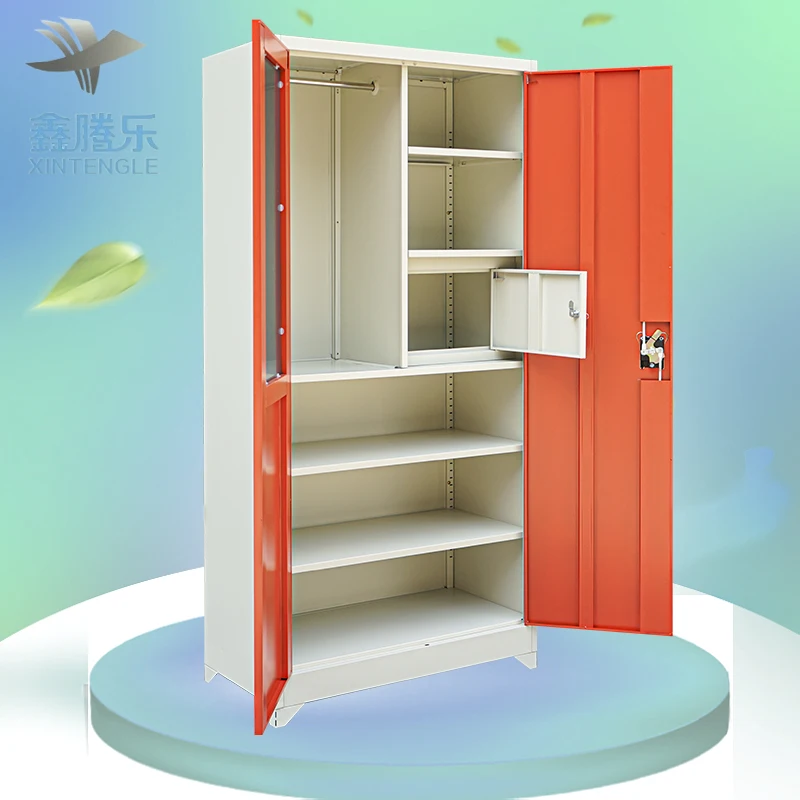 

2 casement door cabinets clothes storage steel lockers gym iron lockers wardrobe metal almirah wardrobe placards de chambre