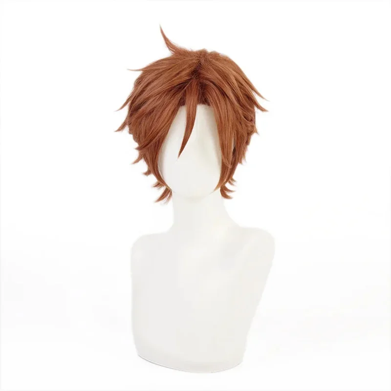 NewEnsemble Stars MaM Cosplay ES2 Double Face Yellowish-Brown Wig Headgear Heat Resistant Synthetic Party Wigs + Wig Cap2025