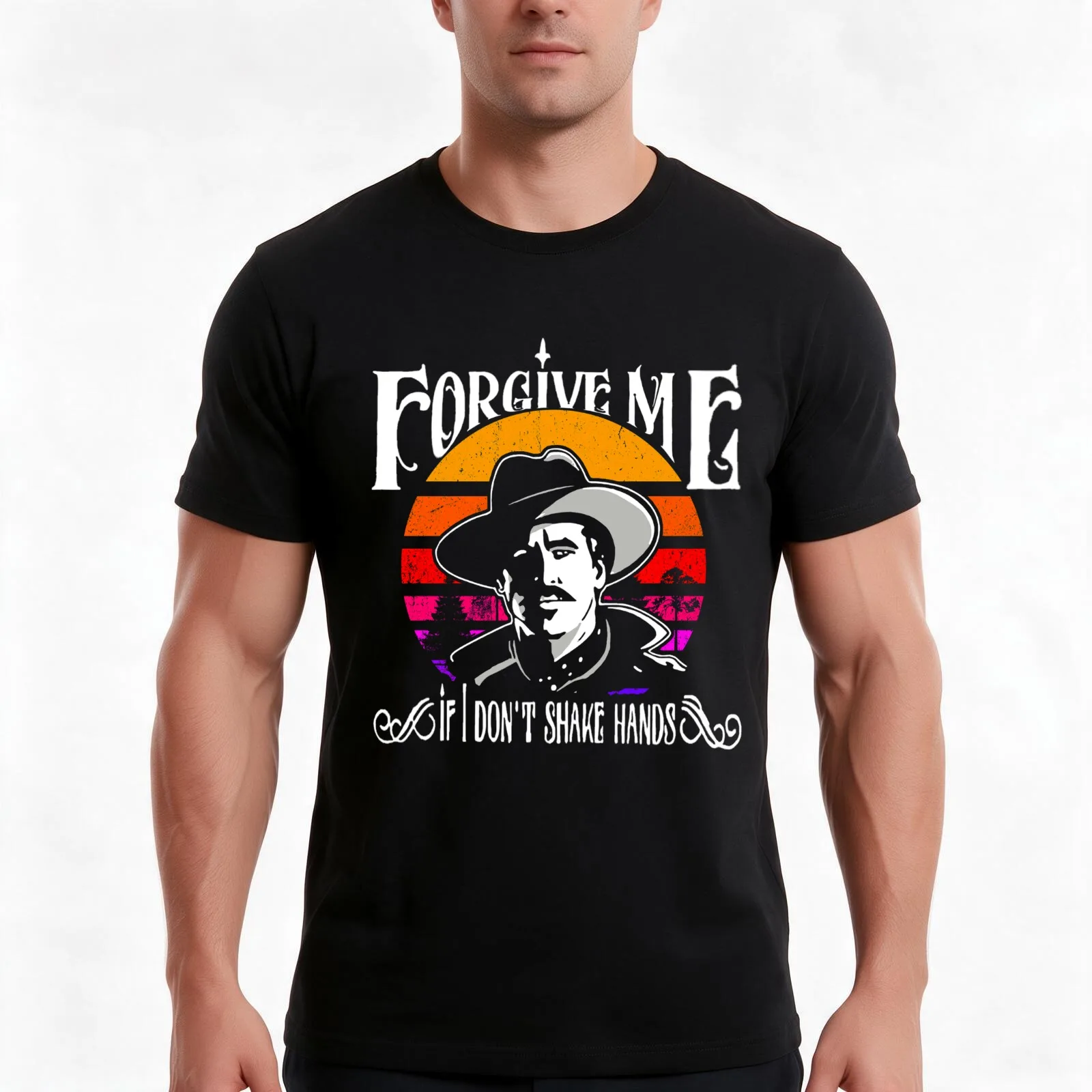 Forgive Me If I Don't Shake Hands-Doc Holliday Vintage T-Shirt Summer Casual Cotton Tee Oversized Streetwear Tops 100% Cotton