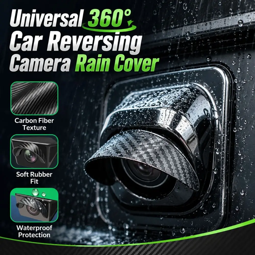 360° Car Reversing Camera Rain Cover Universal Silicone Car Camera Rain Shield Self-adhesive Waterproof Car Dashcam Rain Guard