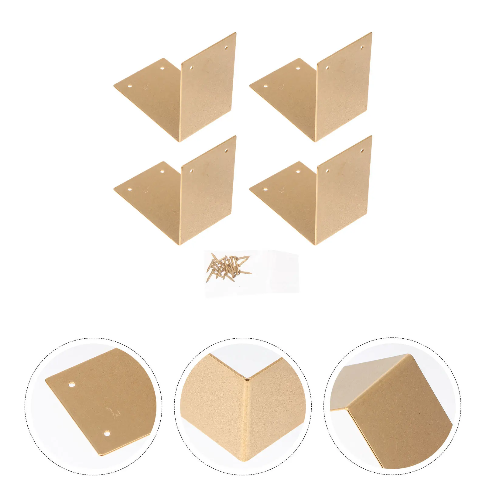 

4Pcs Copper Corner Fasteners High Quality Brass Box Corner Connectors Furniture Joint Fasteners Brass Box Connectors