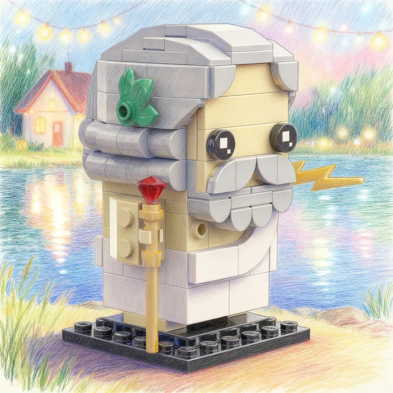 154pcs MOC Zeus Brickheadz Headz Character Building Blocks Display Assembly Set Edition Collectible Castle Toy Gift For Makers